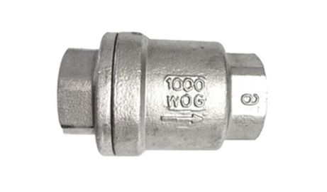 Spring check valve &mdash; tanda 1000 WOG pada bodi