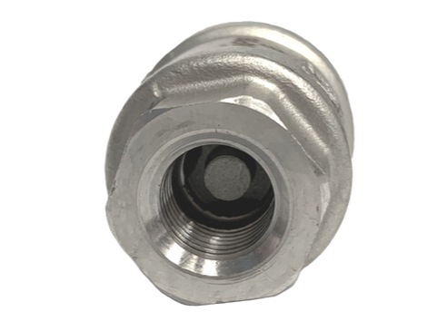 Spring check valve &mdash; tampak ujung, disc dan ulir