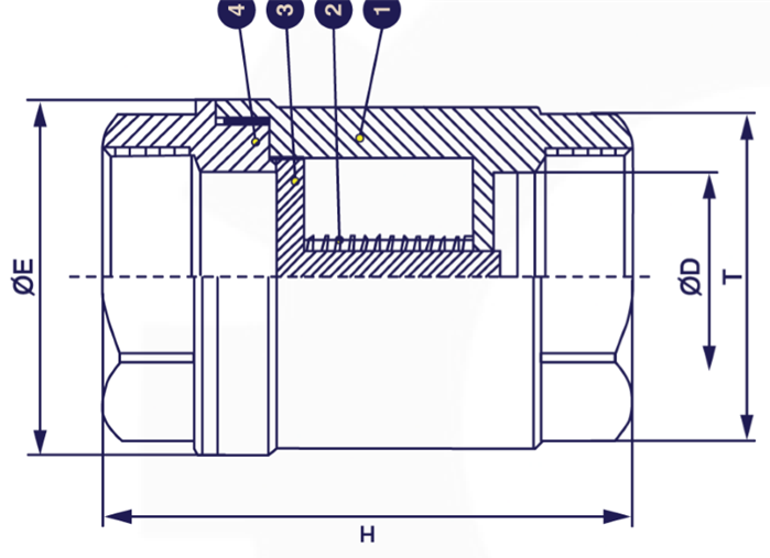 Gambar potongan spring check valve &mdash; seat logam